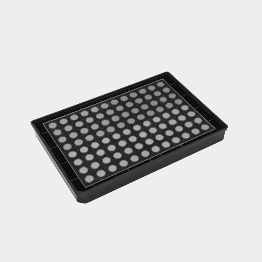 Microfeatured 96- well plate